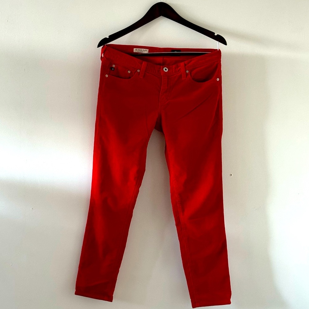 AG Adriano Goldschmied Red skinny ankle jeans SZ 28